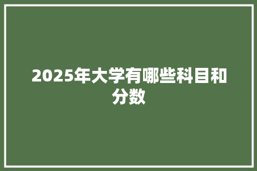 2025年大学有哪些科目和分数