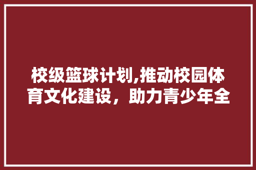 校级篮球计划,推动校园体育文化建设，助力青少年全面发展
