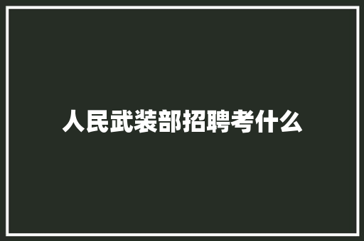 人民武装部招聘考什么 个人简历