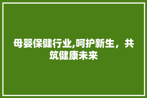 母婴保健行业,呵护新生，共筑健康未来 成语大全