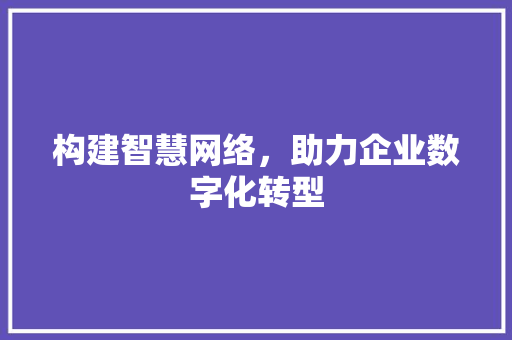 构建智慧网络，助力企业数字化转型