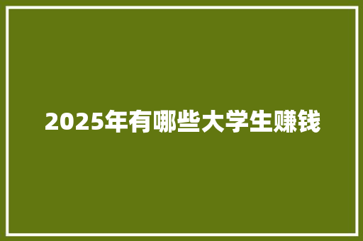 2025年有哪些大学生赚钱
