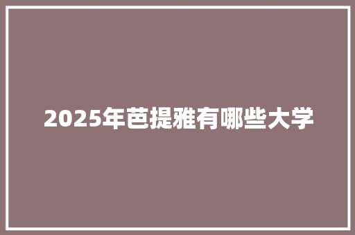 2025年芭提雅有哪些大学