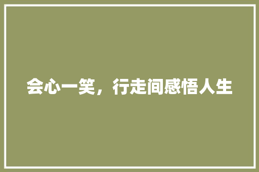 会心一笑，行走间感悟人生