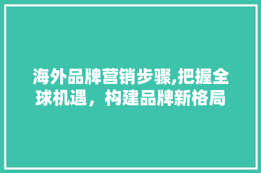 海外品牌营销步骤,把握全球机遇，构建品牌新格局 成语大全