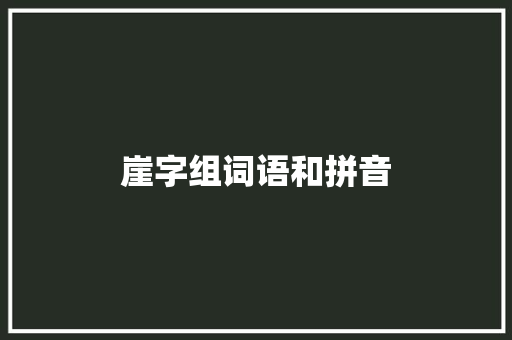 崖字组词语和拼音 工作计划