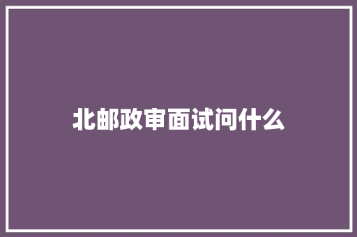 北邮政审面试问什么