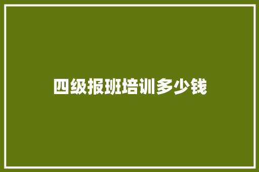 四级报班培训多少钱