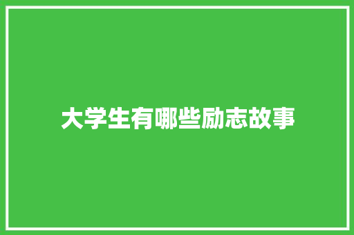 大学生有哪些励志故事