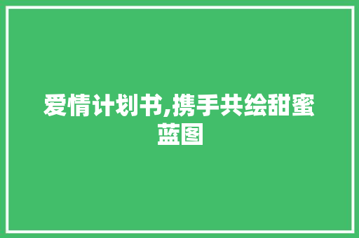 爱情计划书,携手共绘甜蜜蓝图 诗词鉴赏