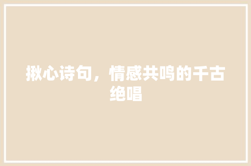 揪心诗句，情感共鸣的千古绝唱