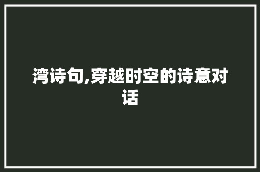 湾诗句,穿越时空的诗意对话