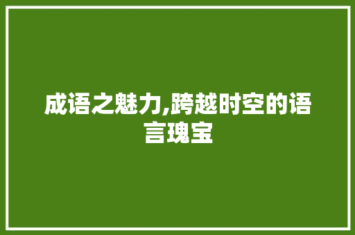成语之魅力,跨越时空的语言瑰宝