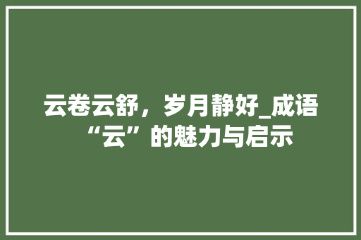 云卷云舒，岁月静好_成语“云”的魅力与启示 个人简历