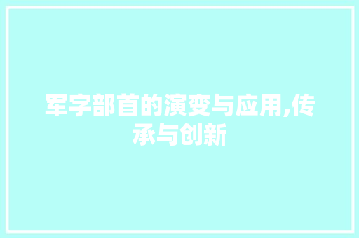 军字部首的演变与应用,传承与创新