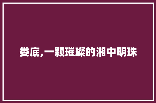 娄底,一颗璀璨的湘中明珠