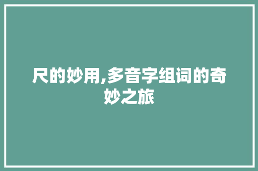 尺的妙用,多音字组词的奇妙之旅