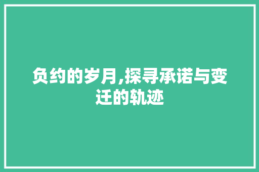 负约的岁月,探寻承诺与变迁的轨迹