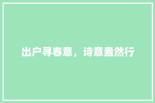 出户寻春意，诗意盎然行