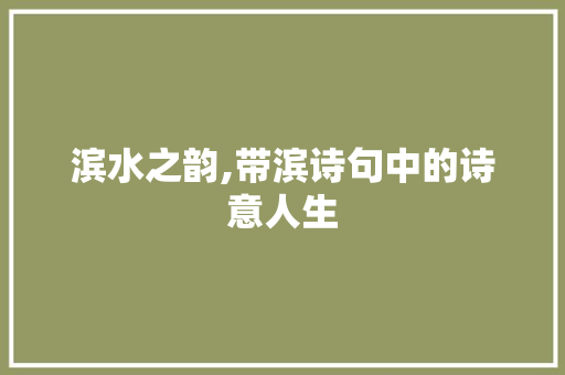 滨水之韵,带滨诗句中的诗意人生 工作总结