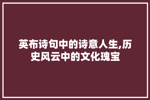 英布诗句中的诗意人生,历史风云中的文化瑰宝 合同范本