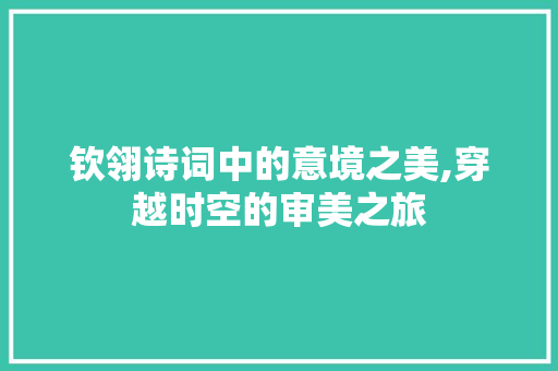 钦翎诗词中的意境之美,穿越时空的审美之旅