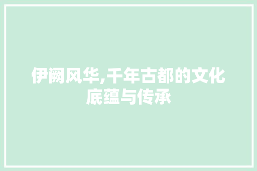 伊阙风华,千年古都的文化底蕴与传承