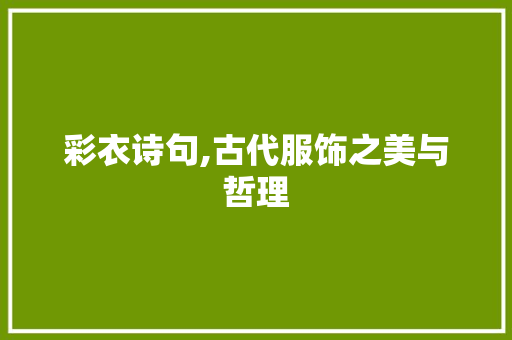 彩衣诗句,古代服饰之美与哲理 合同范本
