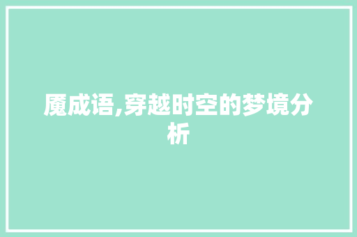 魇成语,穿越时空的梦境分析