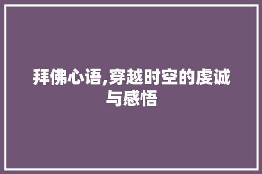 拜佛心语,穿越时空的虔诚与感悟 成语大全