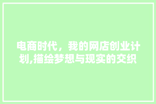 电商时代，我的网店创业计划,描绘梦想与现实的交织 名人名言