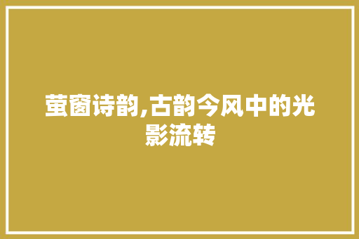 萤窗诗韵,古韵今风中的光影流转