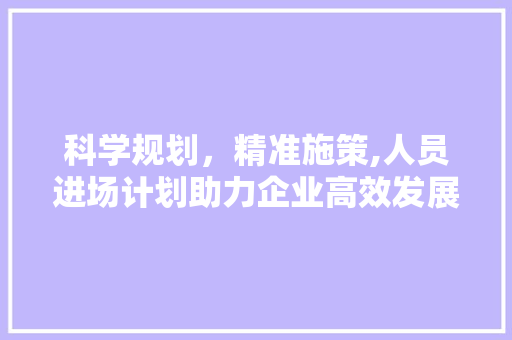 科学规划，精准施策,人员进场计划助力企业高效发展 国学经典