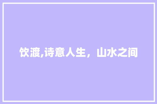 饮渡,诗意人生，山水之间