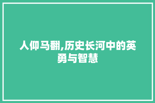 人仰马翻,历史长河中的英勇与智慧
