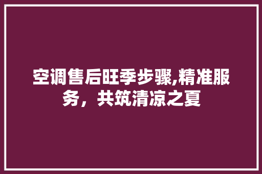 空调售后旺季步骤,精准服务，共筑清凉之夏 诗词鉴赏