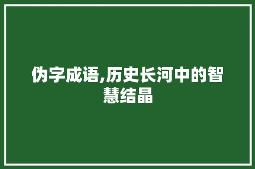 伪字成语,历史长河中的智慧结晶
