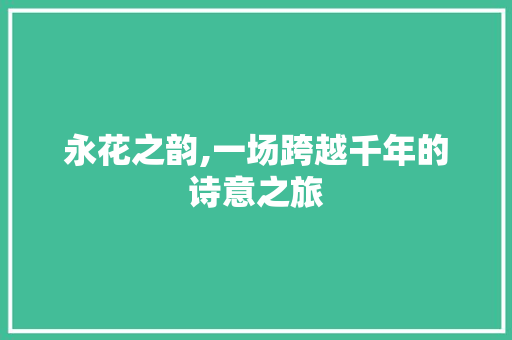 永花之韵,一场跨越千年的诗意之旅 工作总结