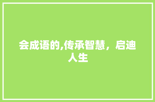 会成语的,传承智慧，启迪人生