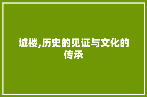 城楼,历史的见证与文化的传承