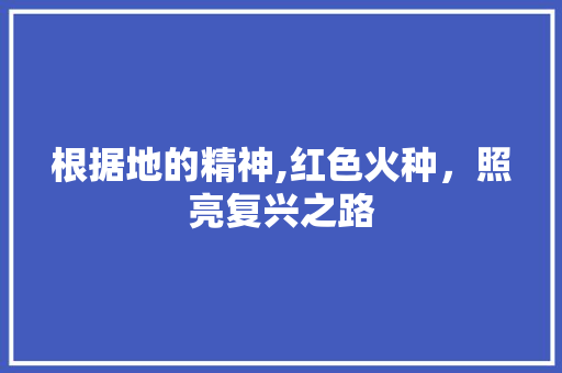 根据地的精神,红色火种，照亮复兴之路