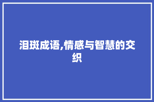 泪斑成语,情感与智慧的交织