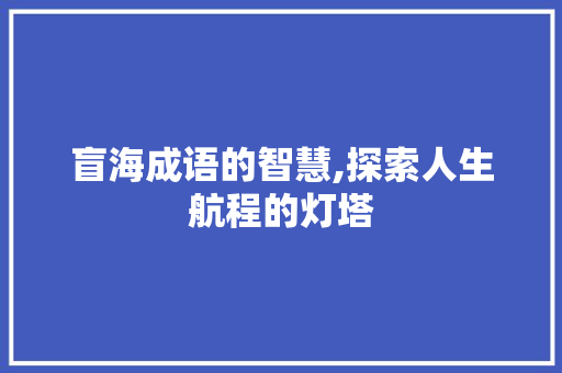 盲海成语的智慧,探索人生航程的灯塔