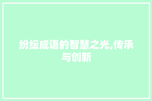 纷纭成语的智慧之光,传承与创新 工作总结