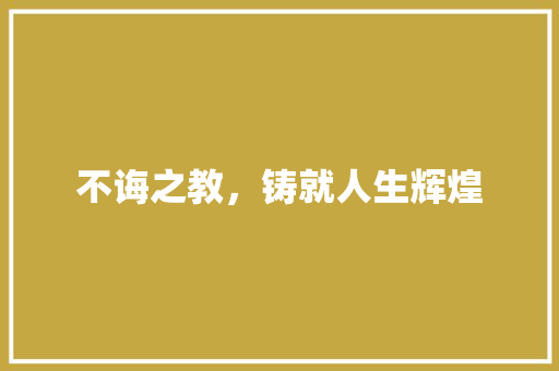 不诲之教，铸就人生辉煌 个人简历
