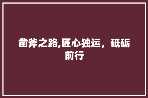凿斧之路,匠心独运，砥砺前行