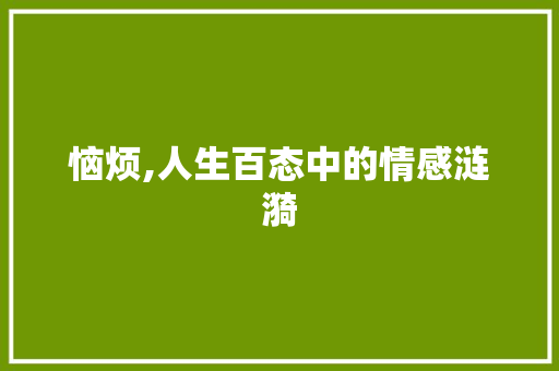 恼烦,人生百态中的情感涟漪