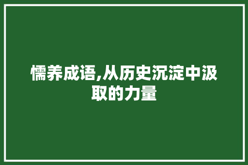 懦养成语,从历史沉淀中汲取的力量 合同范本