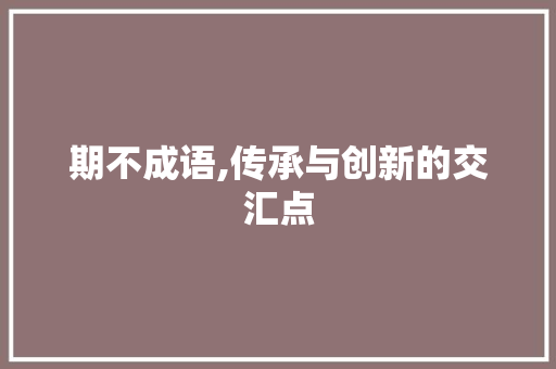 期不成语,传承与创新的交汇点 个人简历