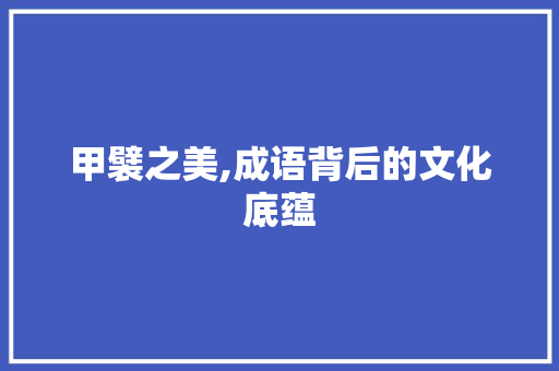甲襞之美,成语背后的文化底蕴